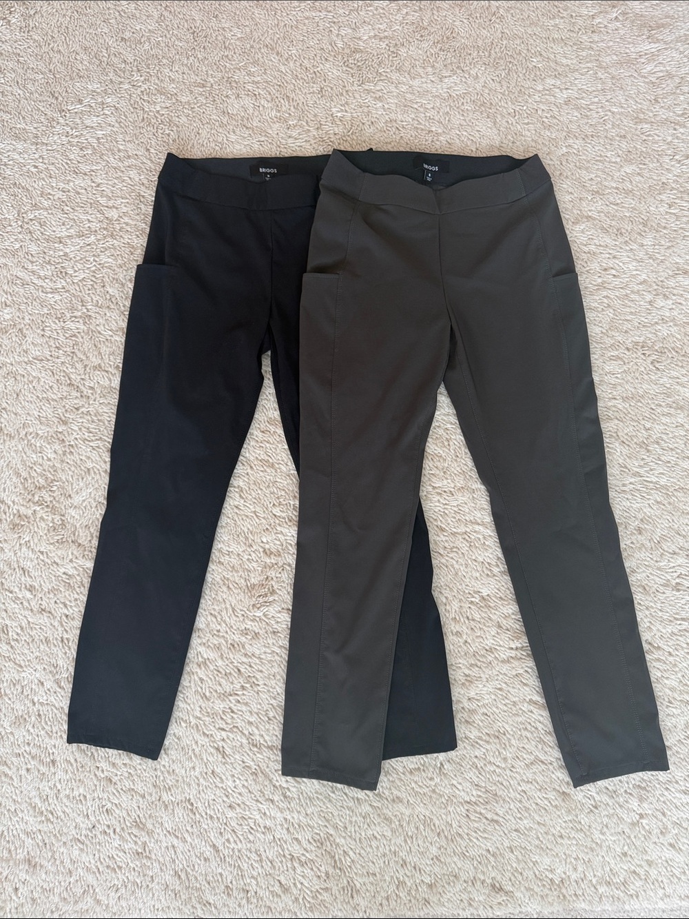 Briggs New York Slim Ponte Ankle Pants Duo - Black & Grey
